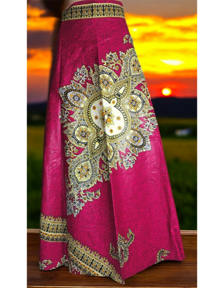 Vibrant African Print Maxi Skirt