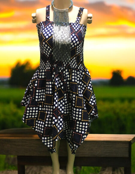 Off-Shoulder Ankara Kaftan Dress