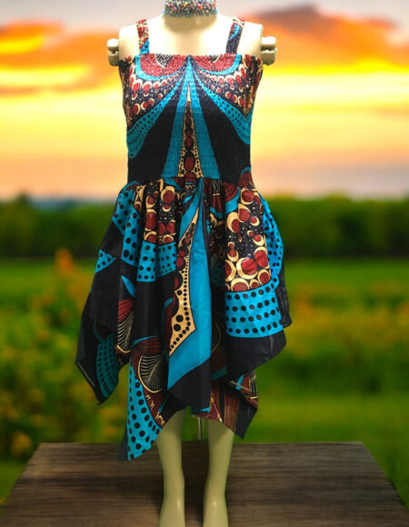 Off-Shoulder Ankara Kaftan Dress