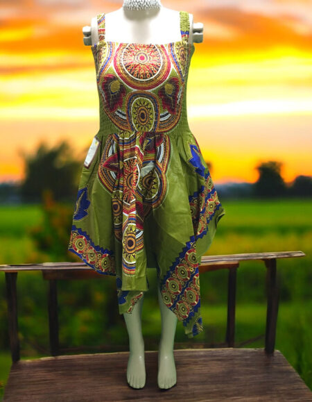 Off-Shoulder Ankara Kaftan Dress