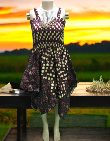 Off-Shoulder Ankara Kaftan Dress