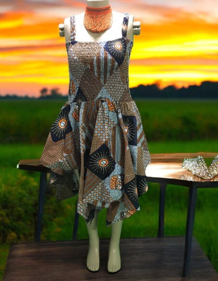 Off-Shoulder Ankara Kaftan Dress