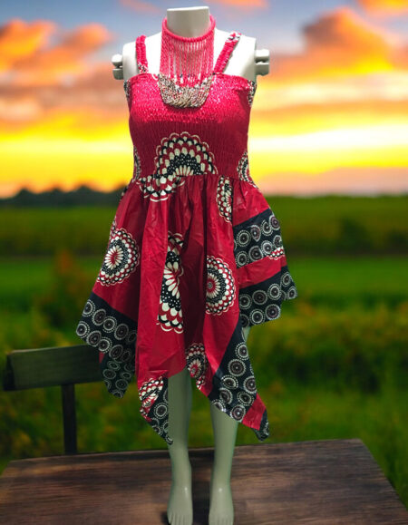 Off-Shoulder Ankara Kaftan Dress