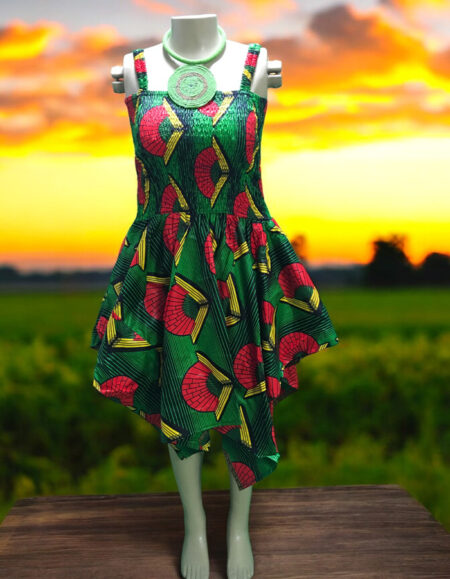 Off-Shoulder Ankara Kaftan Dress