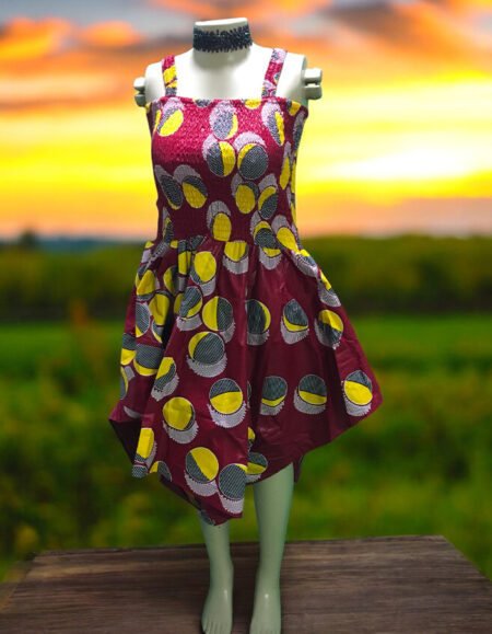 Off-Shoulder Ankara Kaftan Dress