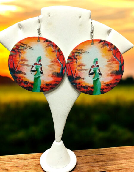 Circular Art Drop Earrings