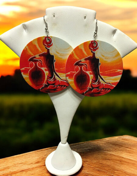 Circular Art Drop Earrings