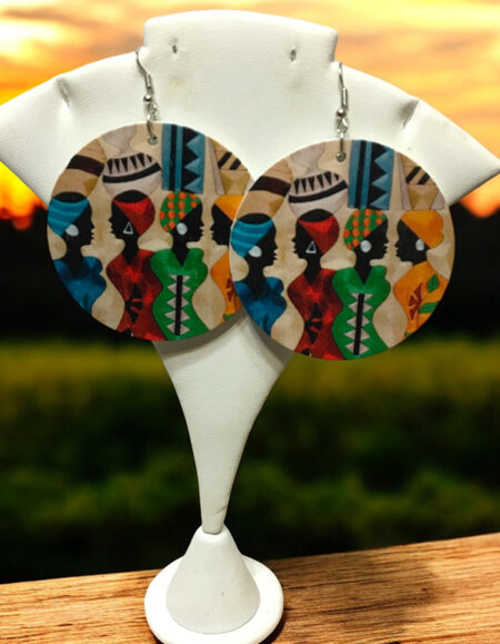 Circular Art Drop Earrings