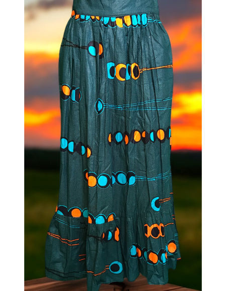Vibrant African Print Maxi Skirt