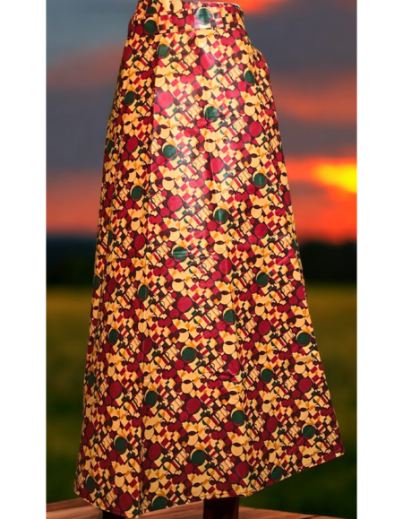 Vibrant African Print Maxi Skirt