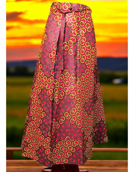 Vibrant African Print Maxi Skirt