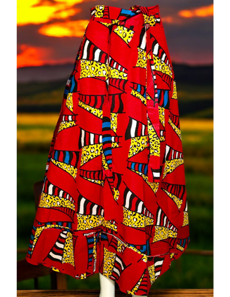 Vibrant African Print Maxi Skirt