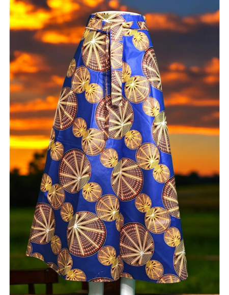 Vibrant African Print Maxi Skirt
