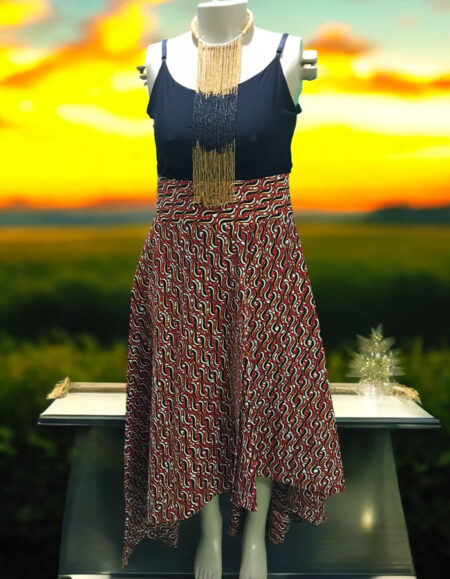 African Print Sleeveless High-Low Dress