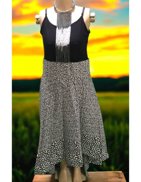 African Print Sleeveless High-Low Dress